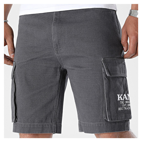 Karl Kani Small Signature Washed Cargo Shorts Anthracite - Pánske - Kraťasy Karl Kani - Sivé - 6