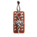 Kožený náhrdelník, nastaviteľný - hnedá vybíjaná známka, Tribal kríž