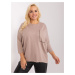 Dark beige women's blouse with a loose fit