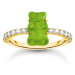 Thomas Sabo TR2459-414-6-54 Gold prstýnek with green Goldbears