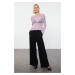 Trendyol Lilac Soft Textured Openwork/Perforated Fine Knitwear Sweater