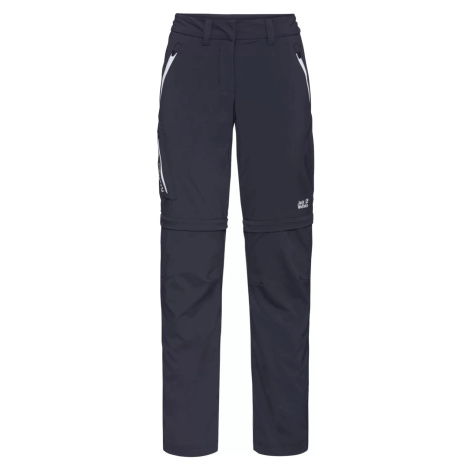 Tmavosivé dámske turistické nohavice Jack Wolfskin Overland Zip Away Pants W 1506133-1388