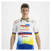 SPORTFUL Cyklistický dres s krátkym rukávom - TOTAL ENERGIES 2022 - modrá/biela/oranžová/žltá