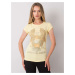 Light yellow women's T-shirt with application