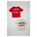 DEFACTO Baby Boy Crew Neck Printed 2-Pack Short Sleeve T-Shirt