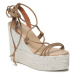 Manebi Espadrilky Soft Suede Lace-Up Wedge Espadrilles L 8.7 WA Hnedá