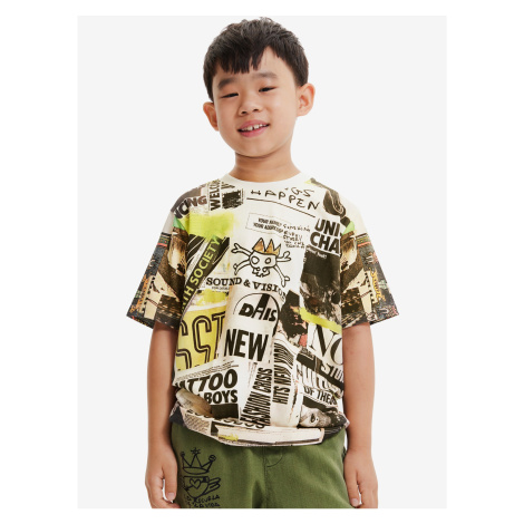 Cream Desigual Negro Printed Boys T-Shirt - Boys