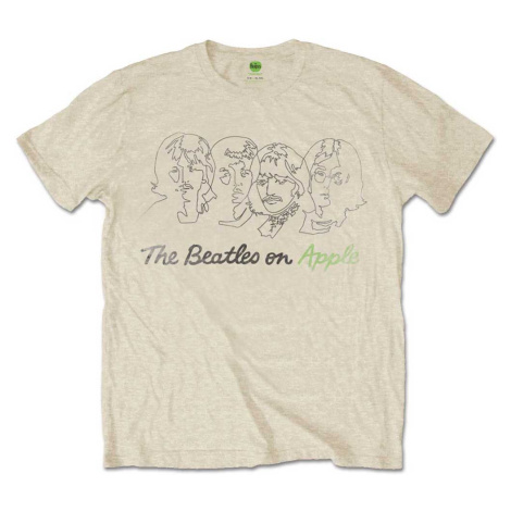 The Beatles tričko Outline Faces on Apple Natural