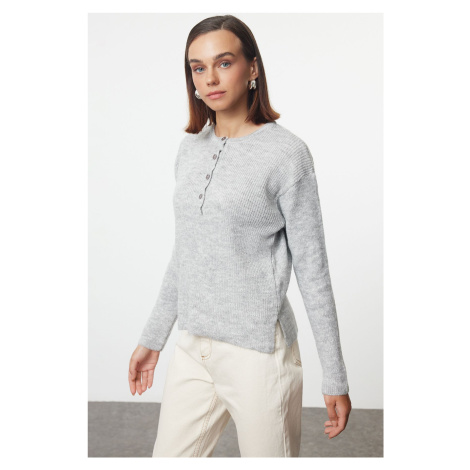 Trendyol Gray More Sustainable Soft Texture Wide Pattern Basic Knitwear Sweater