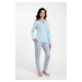 Salli women's pyjamas, long sleeves, long pants - blue/duk blue