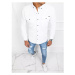 Džínsová pánska košeľa v bielej farbe