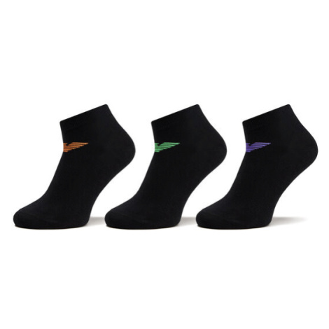 Emporio Armani Súprava 3 párov nízkych členkových ponožiek 300048 4R234 50620 Čierna