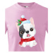 Detské tričko s potlačou Vianočného buldočeka - roztomilé detské tričko