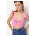 Trendyol Pink Crop Knitwear Window/Cut Out Detailed Bustier