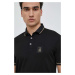 Bavlnené polo tričko Armani Exchange čierna farba, s nášivkou, 8NZFPQ ZJH4Z NOS