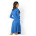 Letné šaty dámske vo voľnom strihu značkovej stredne dlhé modré - Modrá - Makadamové Královská m