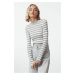 Trendyol Gray Basic Striped Knitted Sweater