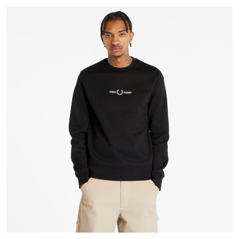 Mikina FRED PERRY Embroidered Sweatshirt Black