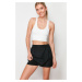 Trendyol Black Parachute Fabric Knitted Sports Shorts Skirt with 2-Layer Pockets and Shorts Insi