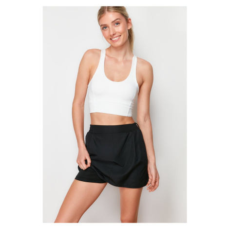 Trendyol Black Parachute Fabric Knitted Sports Shorts Skirt with 2-Layer Pockets and Shorts Insi