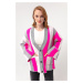 Lafaba Women's Fuchsia Charmed Button Detailed Knitted Cardigan