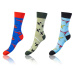 Bellinda CRAZY SOCKS 3x - Zábavné crazy ponožky 3 páry - modrá - zelená - čierna