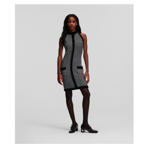 Šaty Karl Lagerfeld Boucle Knit Dress Čierna