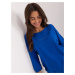 Cobalt blue blouse with a round neckline