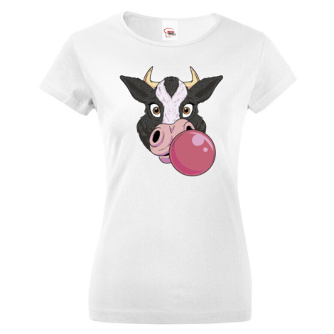 Dámské tričko s potlačou veselej kravy - skvelý darček pre milovníkov zvierat