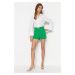 Trendyol Super Mini Woven Shorts With A Belt In Green