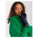 Navy Blue Women's Buttoned Gloves