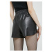 Šortky Abercrombie & Fitch dámske, čierna farba, jednofarebné, vysoký pás