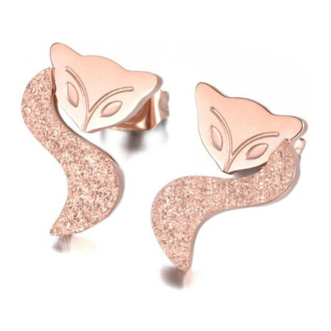 Puzetové náušnice z chirurgickej ocele Liška- Fox