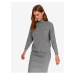 Women's grey ribbed sweater with stand-up collar TOP SECRET - Women