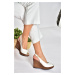 Fox Shoes Women's White Wedge Heels Shoes