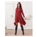 Asymmetrical Plus Size dress with burgundy pockets