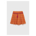 Dievčenská sukňa Sisley oranžová farba, mini, áčkový strih