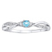 Strieborný prsteň s pravým modrým Topazom a Brilliance Zirconia