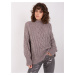 Dark gray women's sweater with cable knits