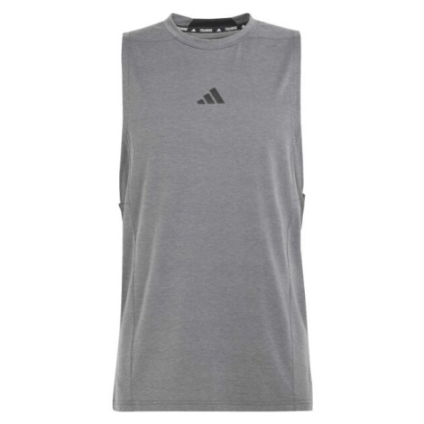 adidas DESIGNED FOR TRAINING TANK Pánske tréningové tielko, sivá, veľkosť