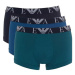 Emporio Armani  Three Pack Logo Trunks Green/Blue/Black  Boxerky Modrá