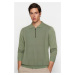 Trendyol Light Green Slim Fit Crew Neck Textured Knitwear Sweater