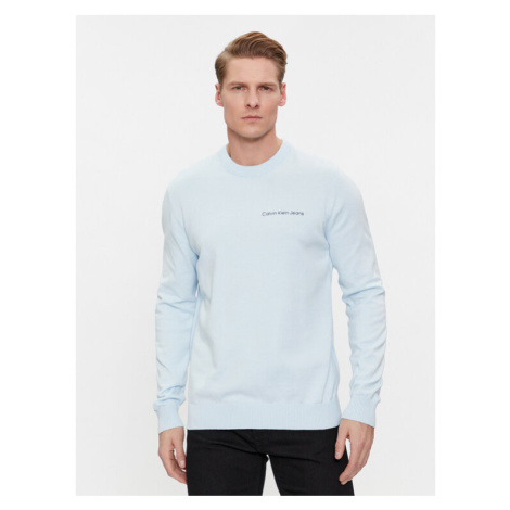Calvin Klein Jeans Sveter Institutional Essentials Sweater J30J324974 Modrá Regular Fit