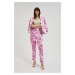 Women's patterned trousers MOODO - pink