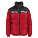 Karl Kani Zimná bunda  tmavočervená / čierna / biela