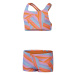 Speedo allover 2 piece boyleg short girls orange/blue