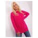 Fuchsia women's sweater plus size with zippers