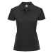 Women's polo shirt black 100% cotton Russell