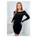 Knitted dress with bare shoulders black
