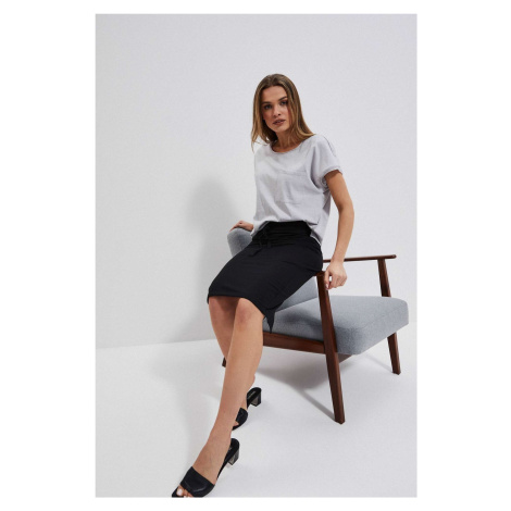 Sweatshirt knit skirt - black Moodo